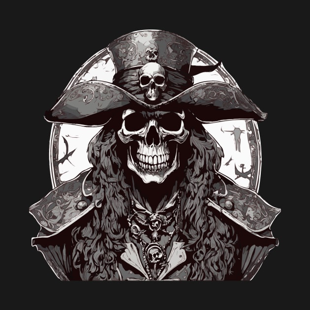 Cursed Skeleton Pirate, Dead Privateer, Undead Buccaneer by artdesignmerch