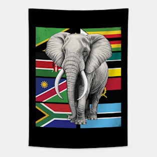 Elephant Flags of Southern Africa Tapestry