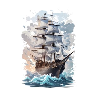 Halloween Spectral Voyages: The Ghostly Pirate Ship T-Shirt