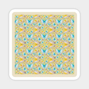 Watercolor Butterfly Seamless Pattern Magnet