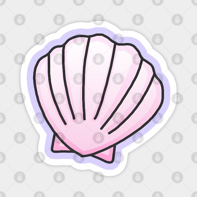 Pink Seashell | Sticker Collection Magnet by Danielle