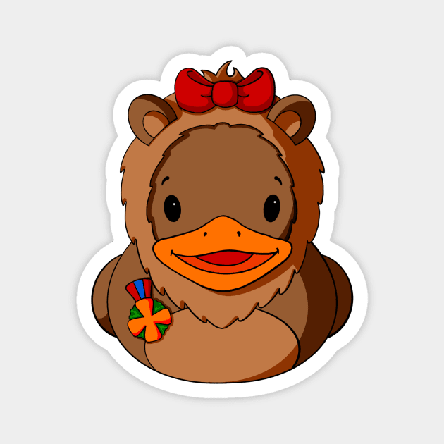 The Cowardly Lion Rubber Duck Magnet by Alisha Ober Designs