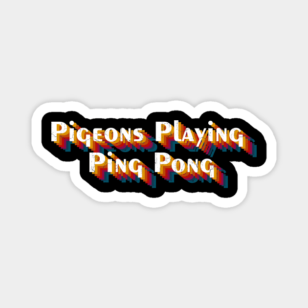 retro vintage Pigeons Playing Ping Pong Magnet by TulenTelan