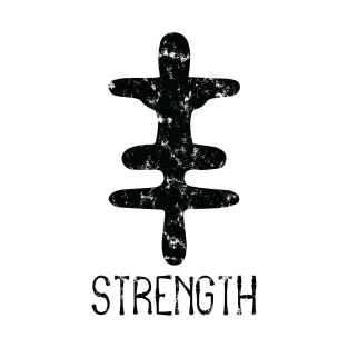 Africa Sankofa Adinkra Symbol "Strength" Black Colour. T-Shirt