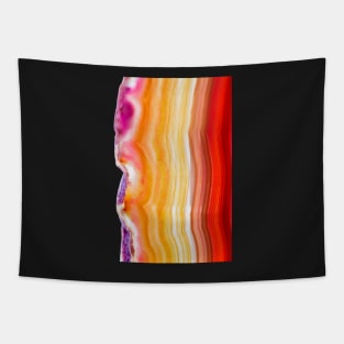 Abstract background, red orange agate slice striped mineral Tapestry