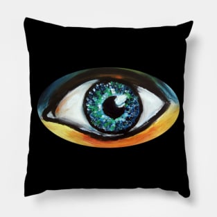 Blue Eye Art Drawing Pillow