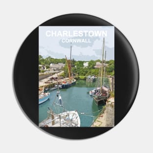 Cornwall Charlestown.  Cornish gift Kernow Travel location poster, St Austell Pin