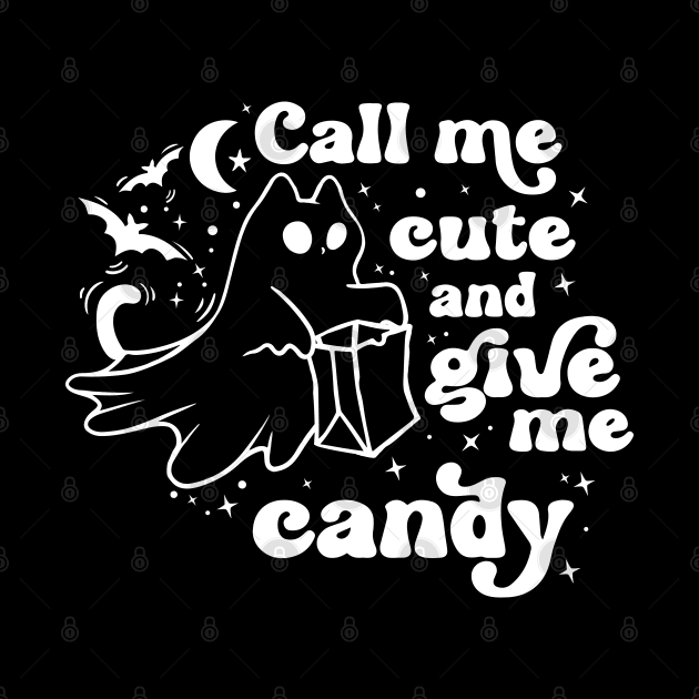 Ghost cat Call Me Cute and Give Me Candy by Madelyn_Frere