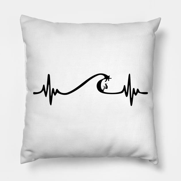 SURFING Heartbeat Pillow by TraceLeap