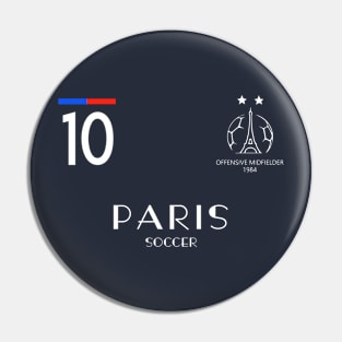 PARIS SOCCER Number 10 Offensive Midfielder Two Stars Pin