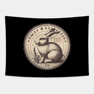 Vintage Rabbit Stamp Tapestry