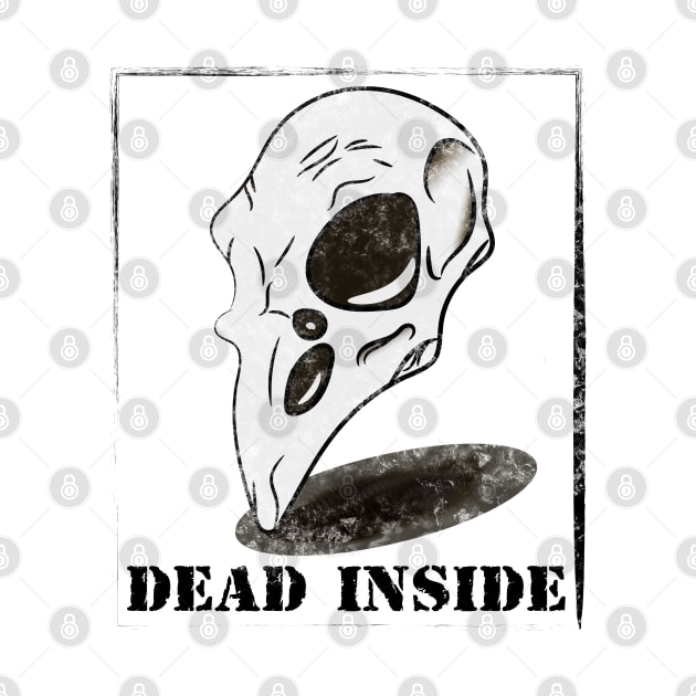 Dead Inside Bird Skull Design by BlackRavenOath