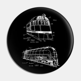 Railway Locomotive Train Gift US Patents Pin