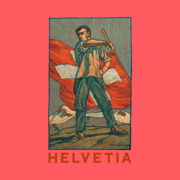 Switzerland Helvetia Vintage Patriotic by MatchbookGraphics