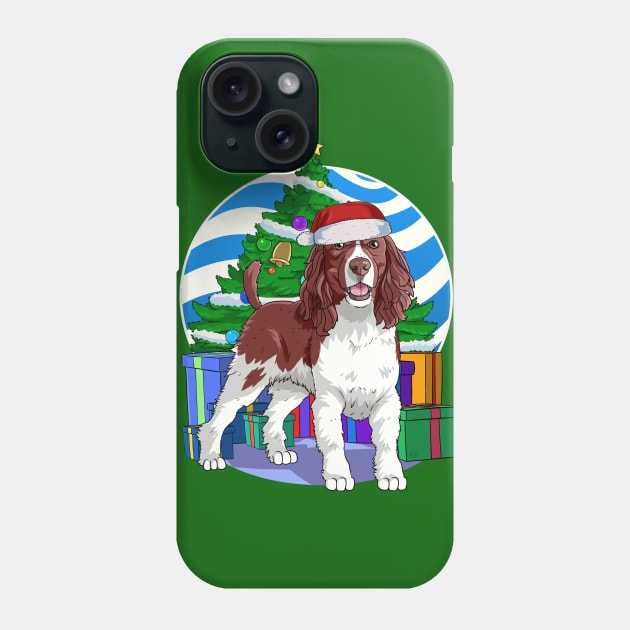 English Springer Spaniel Cute Santa Christmas Gift Phone Case by Noseking