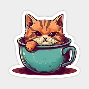 Kawaii Cat Lover, Cat inside Mug Magnet