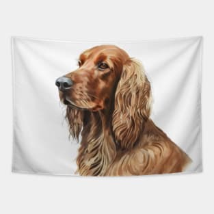 Side Profile Watercolor Portrait of an Irish Red Setter Tapestry