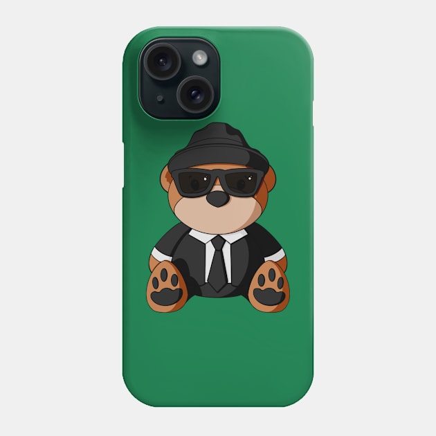 Blues Brother Teddy Bear Phone Case by Alisha Ober Designs