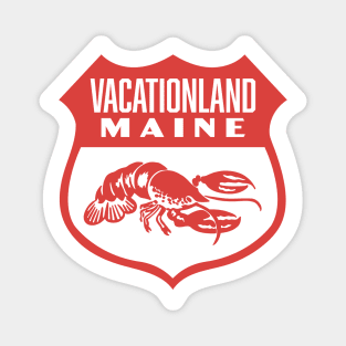 Vacationland Maine Retro Lobster Shield (Red) Magnet