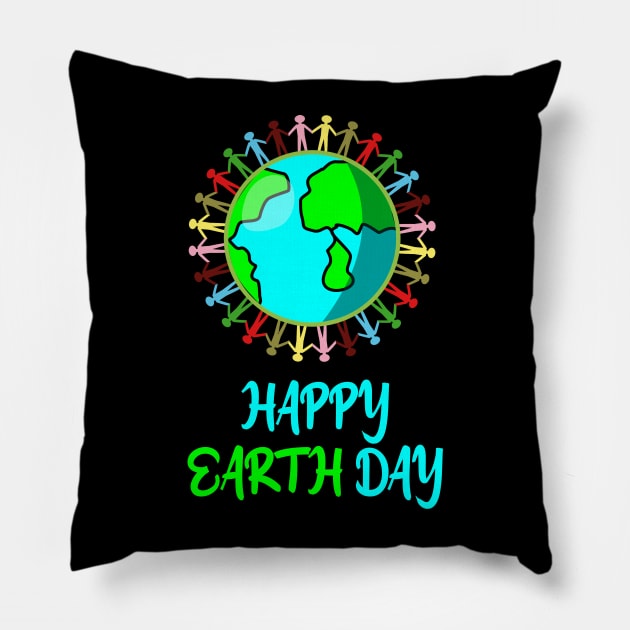 Happy Earth Day Pillow by ArtisticFloetry