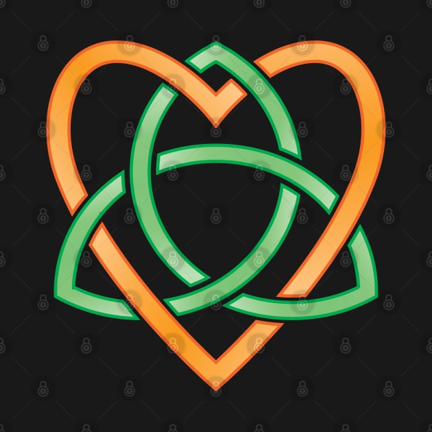 Ireland colors over a Celtic Heart Knot by Finji