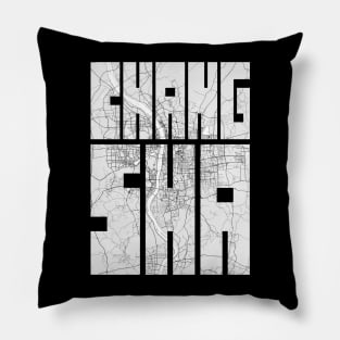 Changsha, China City Map Typography - Light Pillow