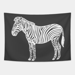 Zebra Ink Art - cool African animal design - on dark grey Tapestry