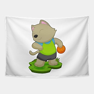 Cat Basketball player Basketball Tapestry