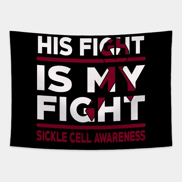 His Fight Is My Fight Sickle Cell Awareness Tapestry by mateobarkley67