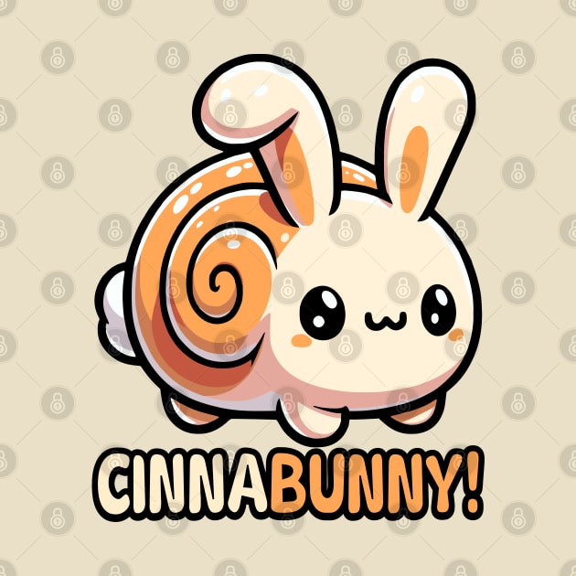 Cinnabunny! Cute Cinnamon Roll Bunny Rabbit Pun by Cute And Punny