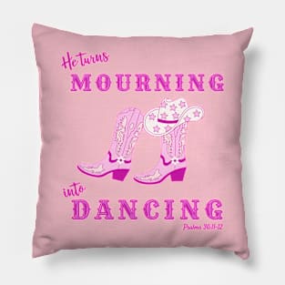 Christian Mourning Into Dancing Psalms 30 Monochrome Western Design Pillow