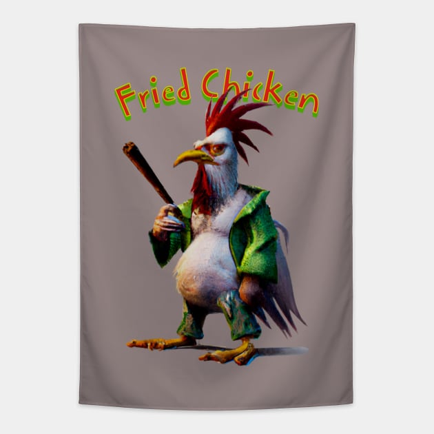 Fried Chicken Tapestry by Liesl Weppen