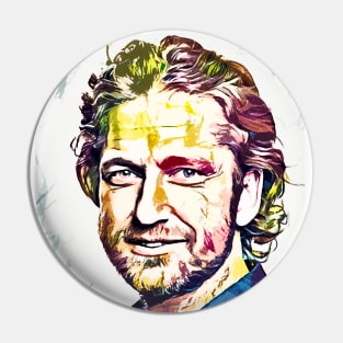 A Tribute to Gerard Butler the Legend Digital Fan Art Movie Celebrity Abstract Portrait Pin