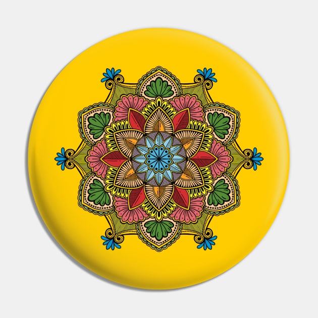 80's Pop Art Mandala Pin by Shine Design Blossom