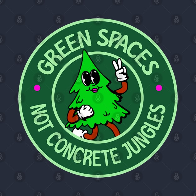 Green Spaces NOT Concrete Jungles - Cute Cartoon Tree by Football from the Left