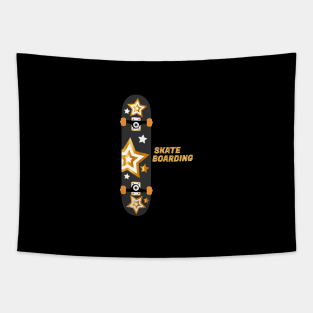 Gold skateboard Tapestry