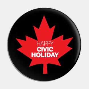 Happy Civic Holiday Maple leaf logo design Pin