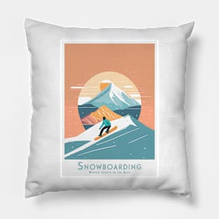 Sunset Ride - Snowboarding the Alpine Glow Pillow