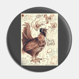 Devil Bird Cryptid Rooster Pin