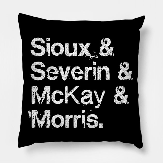 Siouxsie & The Banshees  / Distressed Style Typography List Design Pillow by DankFutura