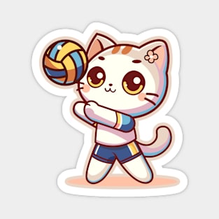 Cute Kitty Volleyball Player Magnet