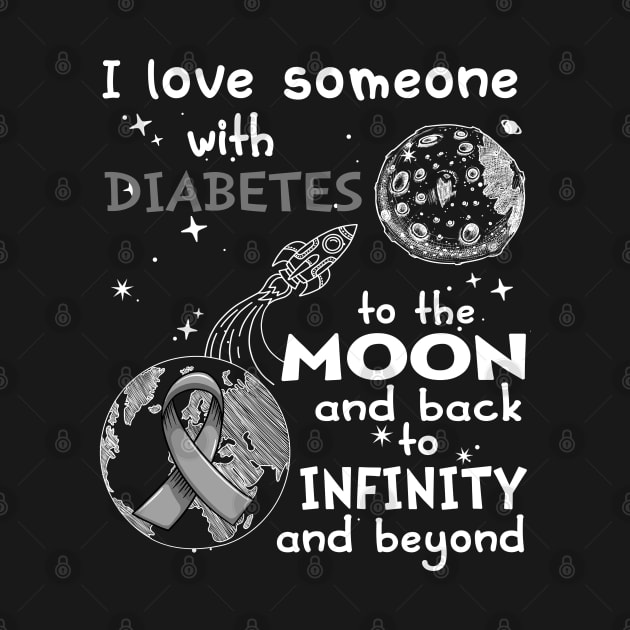 I Love Someone With Diabetes To The Moon And Back To Infinity And Beyond Support Diabetes Warrior Gifts by ThePassion99