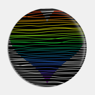 Rainbow heart stripes Pin