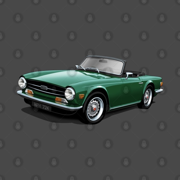 Triumph TR6 in dark green by candcretro