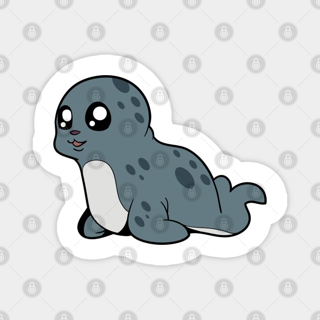 Kawaii grey seal Magnet by Modern Medieval Design