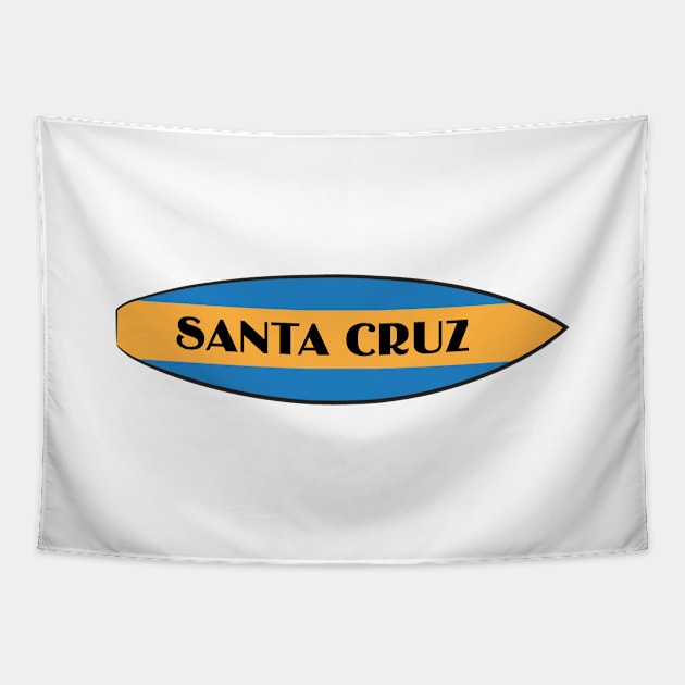 Surf City Santa Cruz Logo Simple Surf Board Lite Tapestry by PauHanaDesign