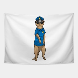 Meerkat Police Cop Sunglasses Tapestry