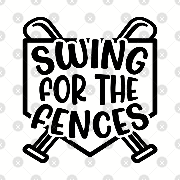 Swing For The Fences Baseball Boy Softball Girl Cute Funny by GlimmerDesigns