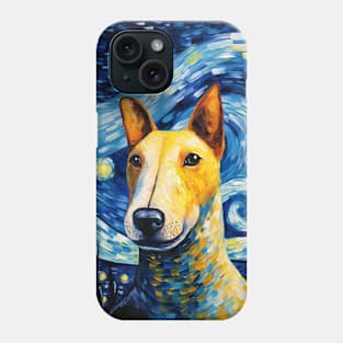 Bull Terrier portrait in Van Gogh style (Starry Night) Phone Case