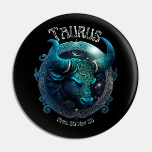 Retro Taurus Zodiac Sign Pin
